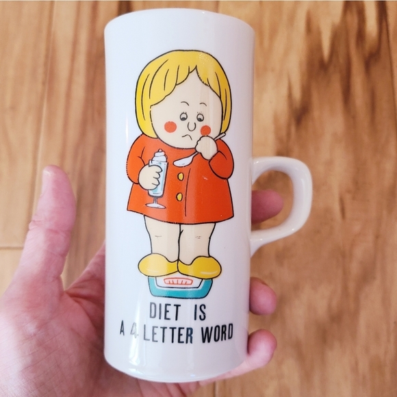 Vintage "Diet is a Four Letter Word" Mug - Picture 4 of 12